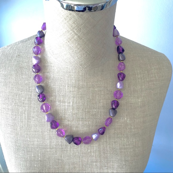 West Germany Vintage Purple Necklace - Picture 4 of 14